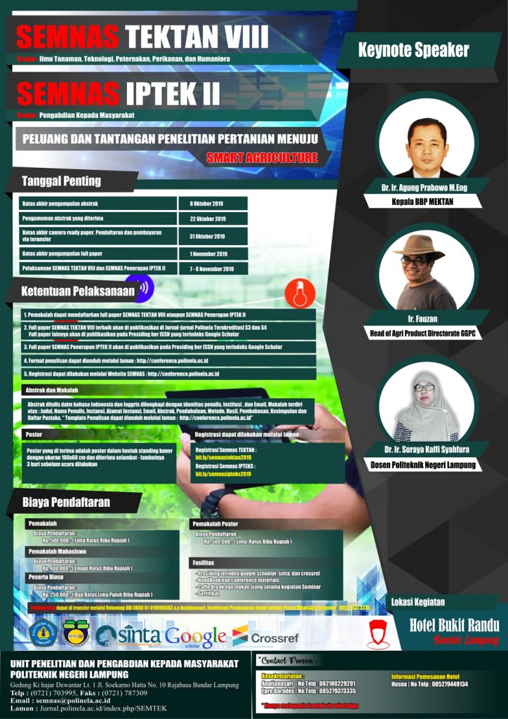 poster semnas tektan viii dan ipteks ii politeknik negeri lampung