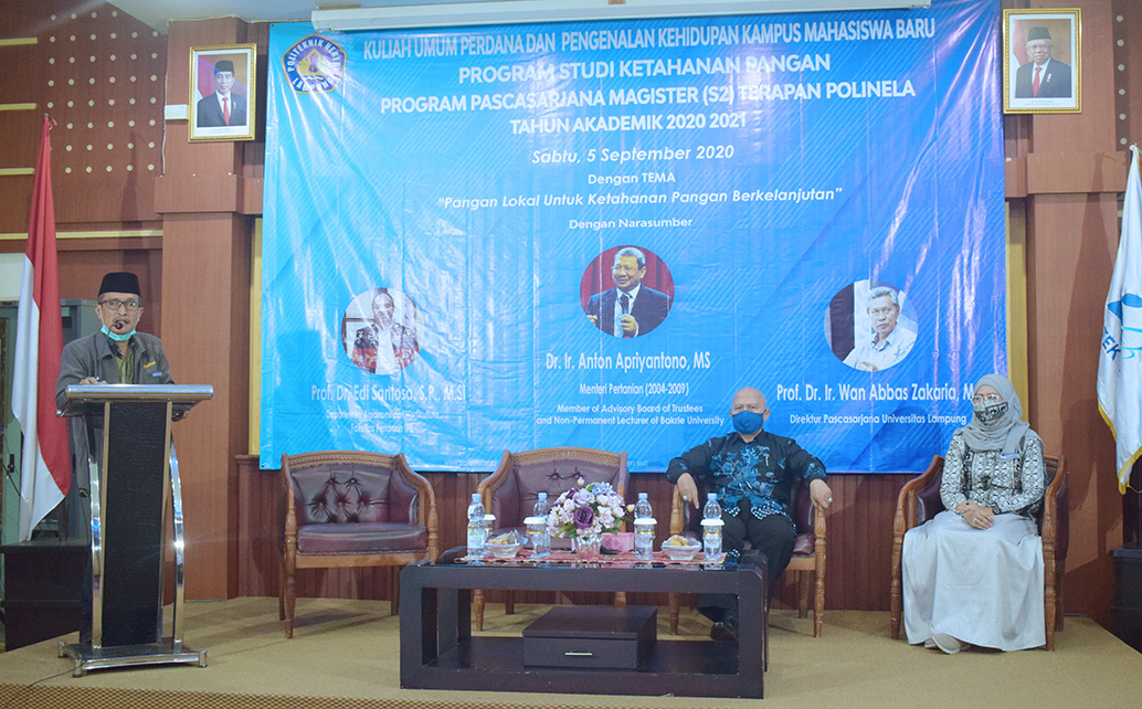 Kuliah Umum Perdana Dan Pengenalan Kehidupan Kampus Mahasiswa Baru Program Studi Ketahanan Pangan Program Pasca Sarjana Magister (S2) Terapan