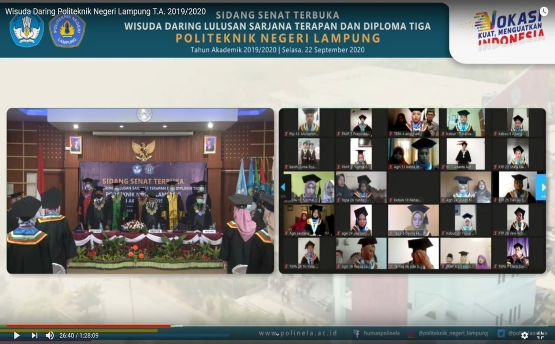 Suasana Wisudawan Pada Wisuda Daring Polinela