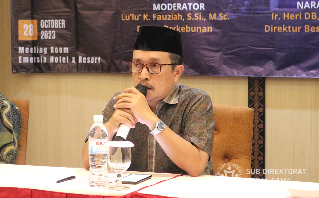 Sambutan Direktur Polinela dalam Acara In House Training Jurusan Budidaya Tanaman Perkebunan