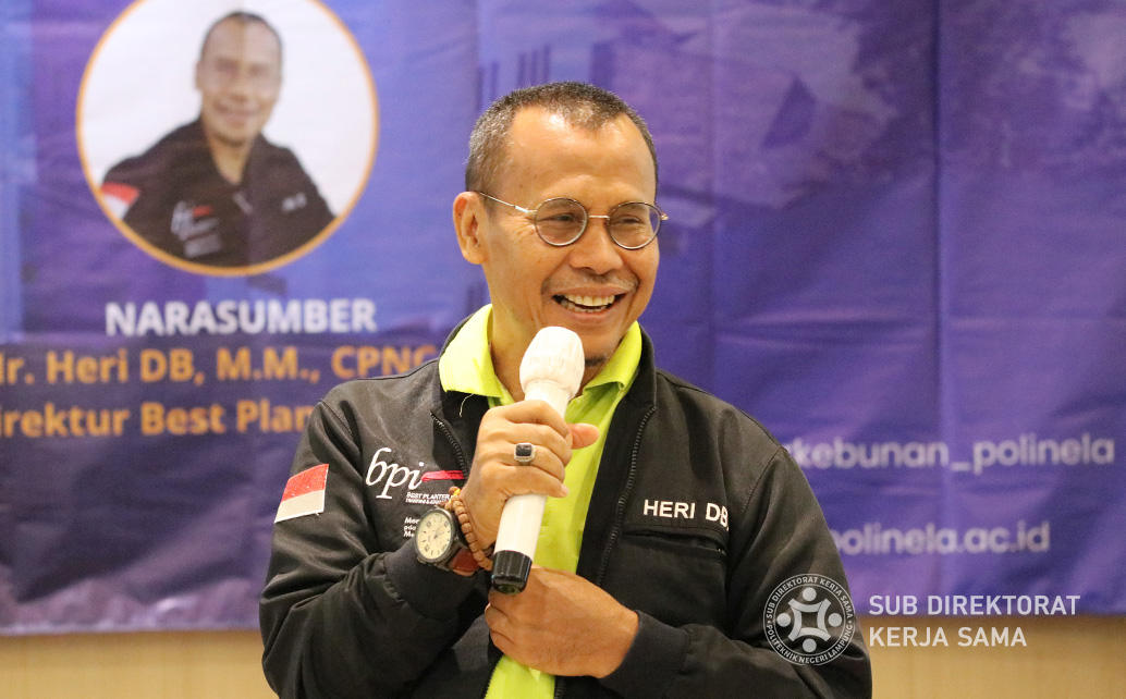 Sambutan Direktur Polinela dalam Acara In House Training Jurusan Budidaya Tanaman Perkebunan