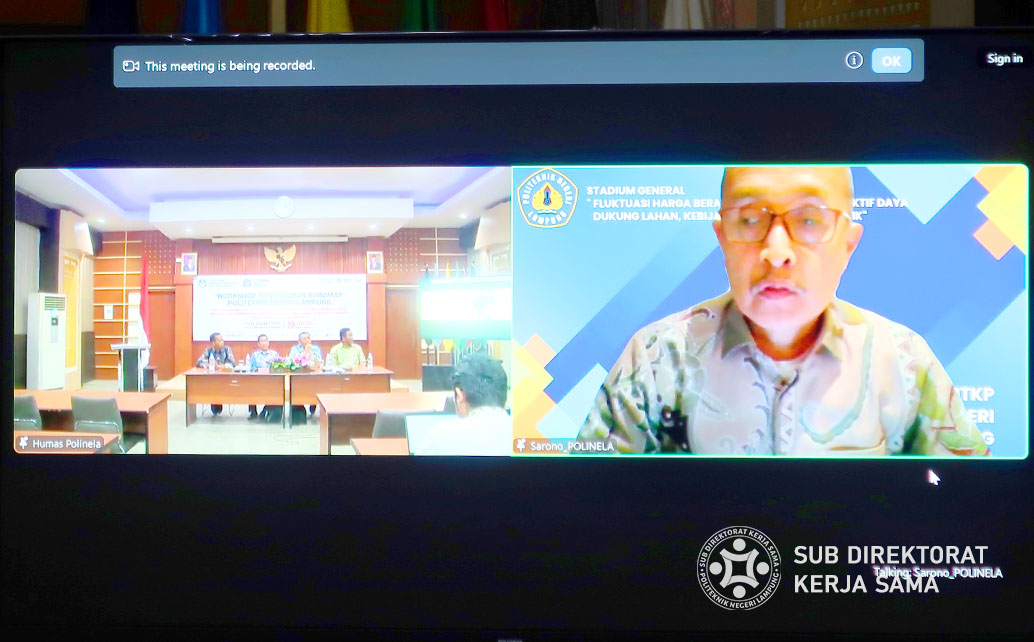 Direktur Polinela Membuka Acara Workshop Penyusunan Roadmap